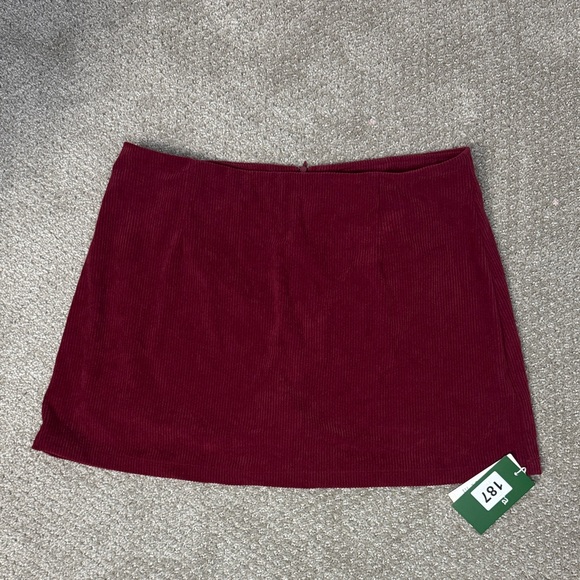 NWT HALARA Burgundy High Waisted Mini Corduroy Skort Sz XL - Picture 4 of 10